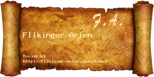 Flikinger Arion névjegykártya